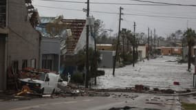 Panama City, en Floride, après le passage de l'ouragan Michael,  le 10 octobre 2018.