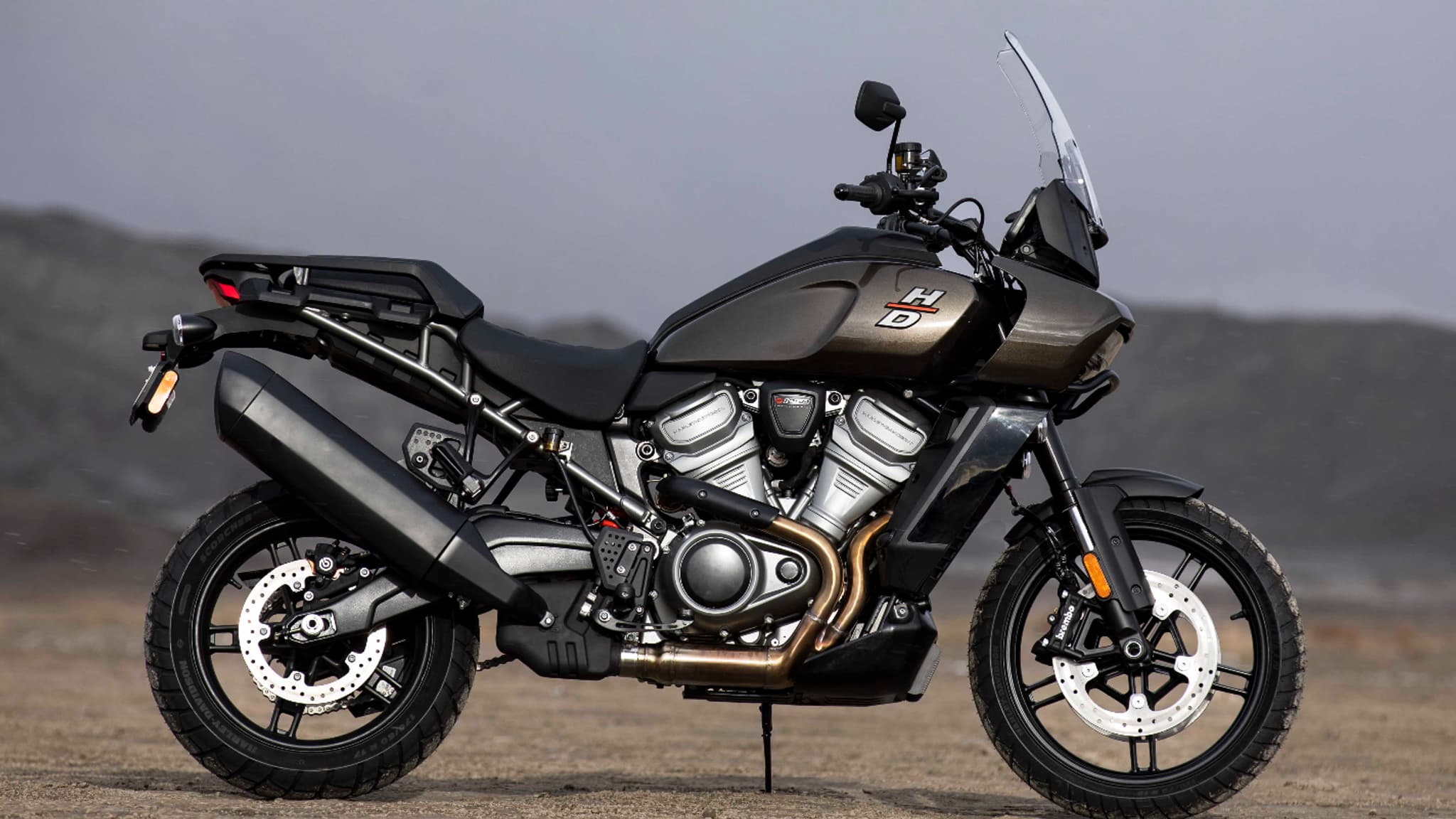 La Pan America est équipé du Revolution Max 1250, le nouveau moteur V-Twin La Pan America est équipé du Revolution Max 1250, le nouveau moteur V-Twin