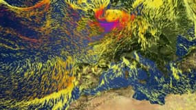 Illustration de la force des vents de la tempête Eunice sur la Manche