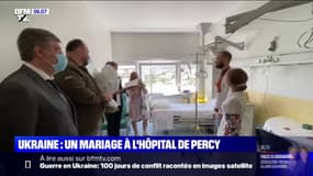 Deux Ukrainiens se marient à l'hôpital de Percy, où le marié se fait soigner