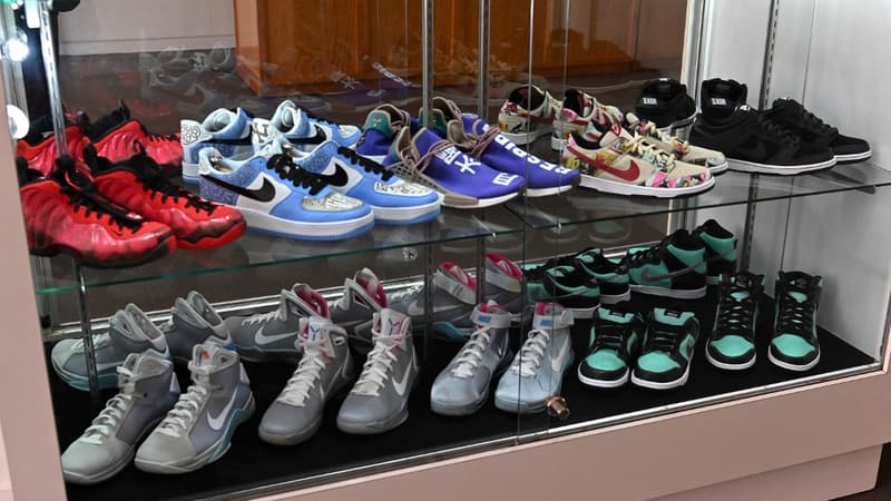 Une collection de sneakers mise en vente aux enchères par Sotheby's à New York en juillet 2019