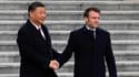 Emmanuel Macron et Xi Jinping à Pékin le 6 avril 2023.