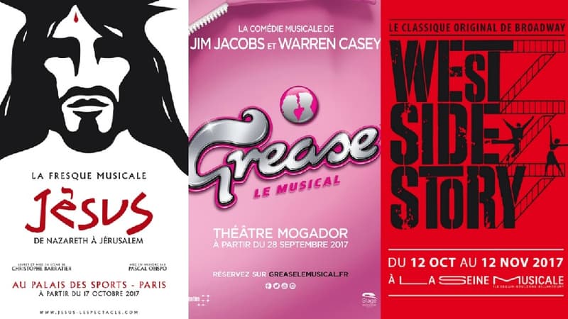 "Grease" au Théâtre Mogador, "West Side Story" à La Seine Musicale ou "Jésus, de Nazareth à Jérusalem" au Palais des Sports, seront parmi les comédies musicales les plus attendues de cette rentrée 2017