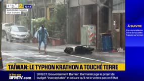 Taïwan: les images du typhon Krathon, qui a touché terre ce jeudi