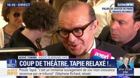 "Il était très très ému." L'avocat de Bernard Tapie évoque son état d'esprit quand il lui a annoncé sa relaxe pour escroquerie dans l'affaire du Crédit Lyonnais
