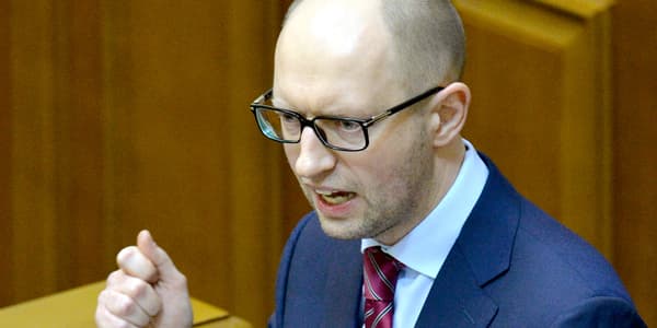 Le nouveau Premier ministre Arseni Iatseniouk, jeudu 27 février, à la Rada, le Parlement ukrainien.