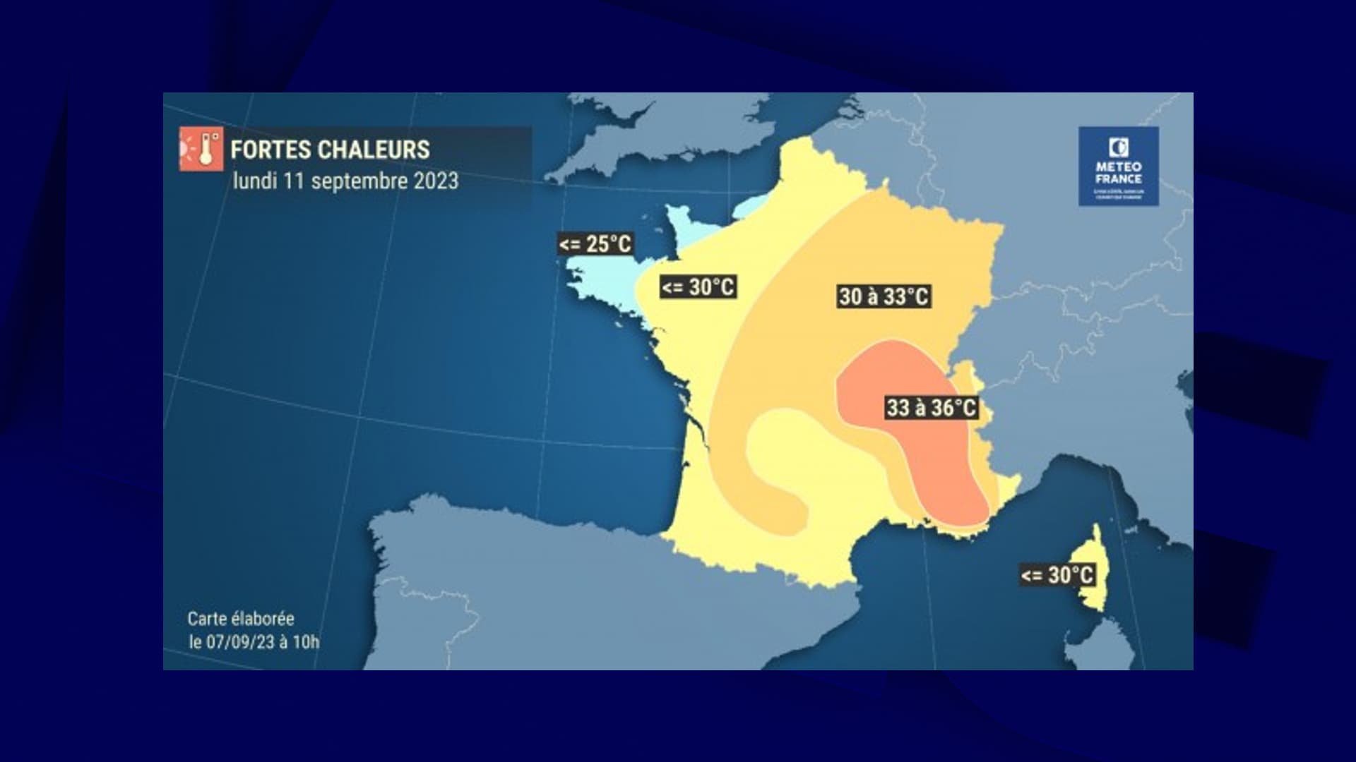 Les températures restent élevées ce lundi 11 septembre sur une large partie du pays