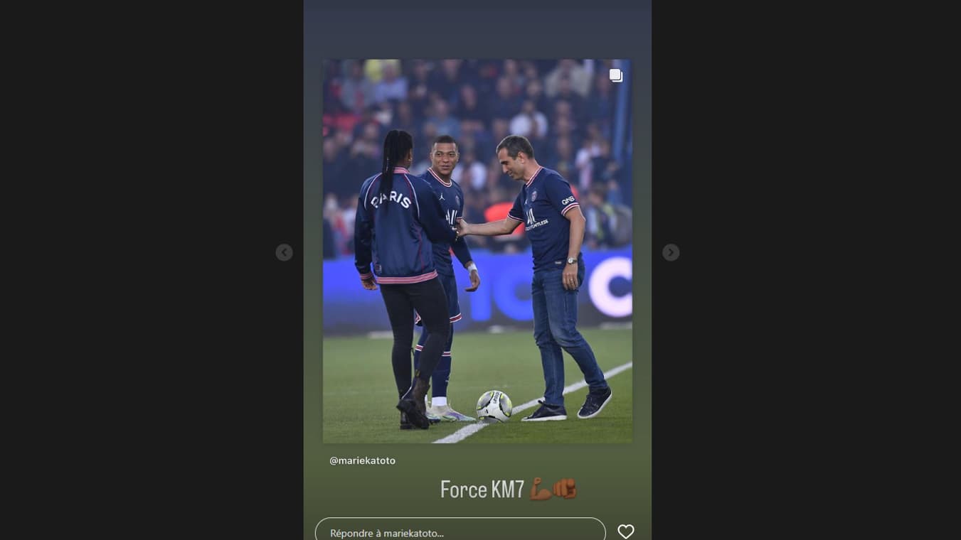 Marie-Antoinette Katoto, Kylian Mbappé, le 23 juillet 2023 Marie-Antoinette Katoto, Kylian Mbappé, le 23 juillet 2023