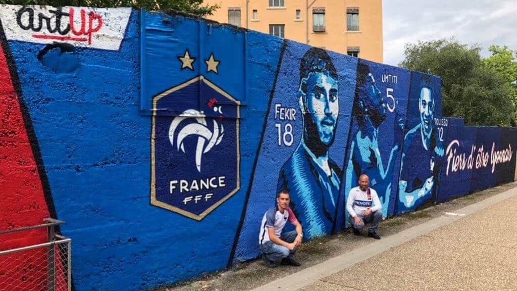 La fresque des champions du monde à Lyon