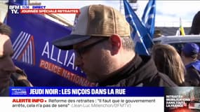 "La vie, ce n'est pas juste travailler et décéder": ce policier participe à la manifestation contre la réforme des retraites à Nice