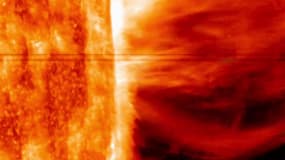 Une éruption solaire captée par la Nasa, le 9 mai 2014.
