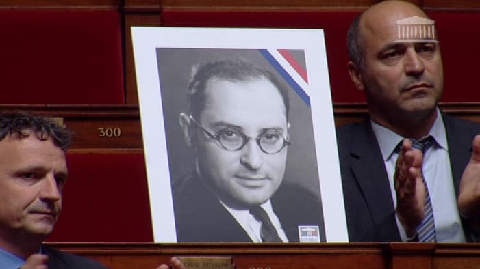 Le portrait de Jean Zay dans les rangs de l'Assemblée nationale, le 27 mai. Le portrait de Jean Zay dans les rangs de l'Assemblée nationale, le 27 mai.