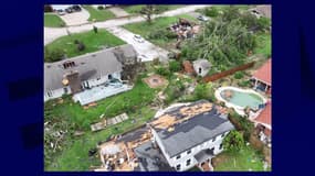 Des images des dégâts provoquées par les tornades tournées au nord-ouest de l'Arkansas dimanche 26 mai.
