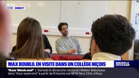 Nice: Max Boublil en visite dans un collège