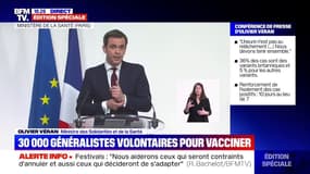 Olivier Véran: "Près de 30.000 médecins généralistes se sont déjà portés volontaires pour vacciner leurs patients"