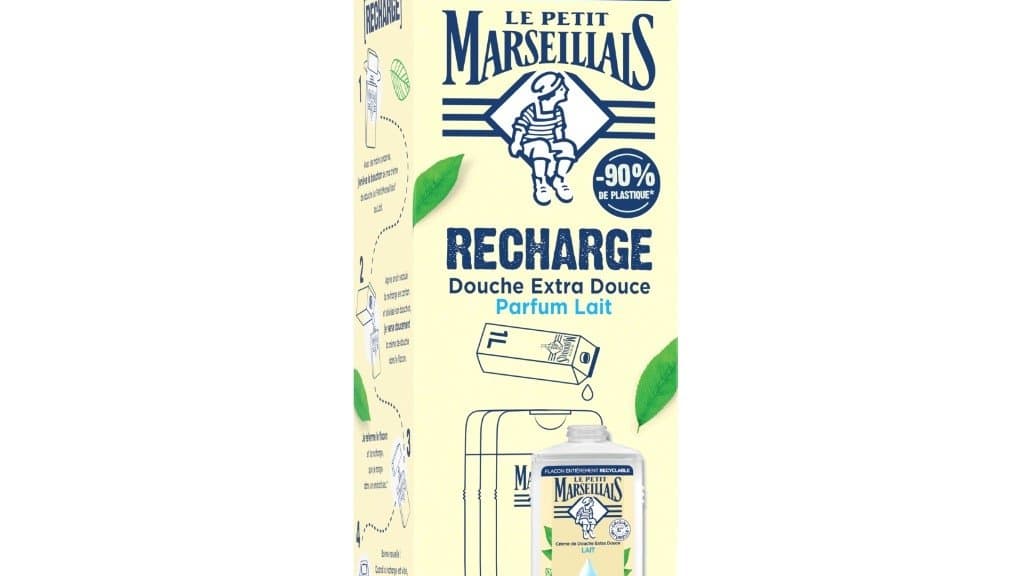 Brique de gel douche Le Petit Marseillais : elle ressemble fortement à une brique de lait