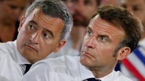 Emmanuel Macron et Gérald Darmanin, en déplacement à Marseille, le 26 juin 2023