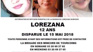 La jeune Lorezana a disparu depuis le 15 mai dernier à Tourcoing