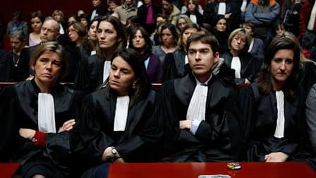 Mouvement de grève au tribunal de Nantes. Le Syndicat de la magistrature (SM) appelle à deux jours de grève, jeudi et vendredi prochains, pour protester contre des propos de Nicolas Sarkozy dans l'affaire Laëtitia. /Photo prise le 4 février 2011/REUTERS/S