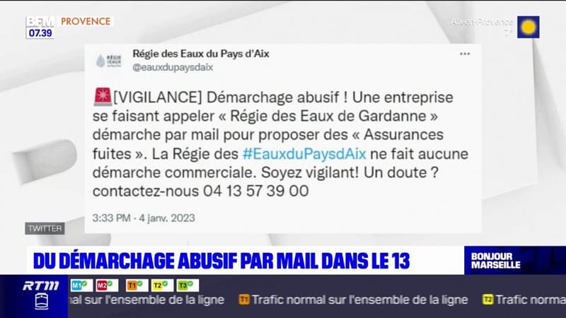 Pays d'Aix: appel à la vigilance contre le démarchage abusif