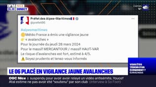 Alpes-Maritimes: le département placé en vigilance jaune avalanches