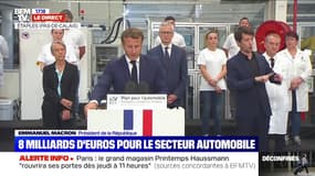 Emmanuel Macron: "Renault a pris la décision de développer le nouveau moteur électrique de l'alliance à Cléon, projet initialement prévu en Asie"