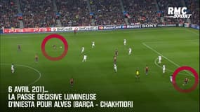 6 avril 2011... La passe décisive lumineuse d'Iniesta pour Alves (Barça - Chakhtior)