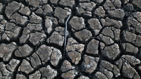 Le sol craquelé en raison de la sécheresse près du réservoir d'eau Sau, à Gérone, en Espagne, le 16 janvier 2024 (phot d'illustration)