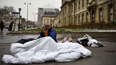 Un sans-abris à Paris lors de la précédente vague de froid, le 1er mars 2018.