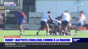 Coupe du monde de rugby: entraînement du XV de France à Lyon