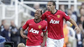 Patrice Évra et Rio Ferdinand, à Newcastle le 7 octobre 2012