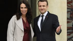 Jacinda Ardern et Emmanuel Macron le 16 avril 2018 à l'Élysée