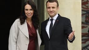 Jacinda Ardern et Emmanuel Macron le 16 avril 2018 à l'Élysée