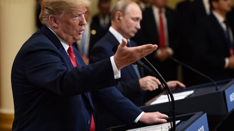 Donald Trump et Vladimi Poutine lors d'une conférence de presse commune donnée le 16 juin dernier à Helsinki.