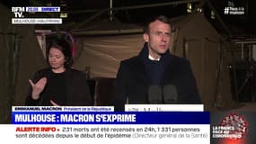 Emmanuel Macron à Mulhouse: "Je veux saluer la mémoire des soignants qui ont payé de leur vie leur engagement" 