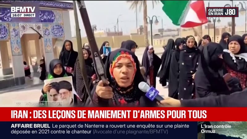 "Nous sommes venus en famille": l'Iran met en scène des enfants et des civils armés