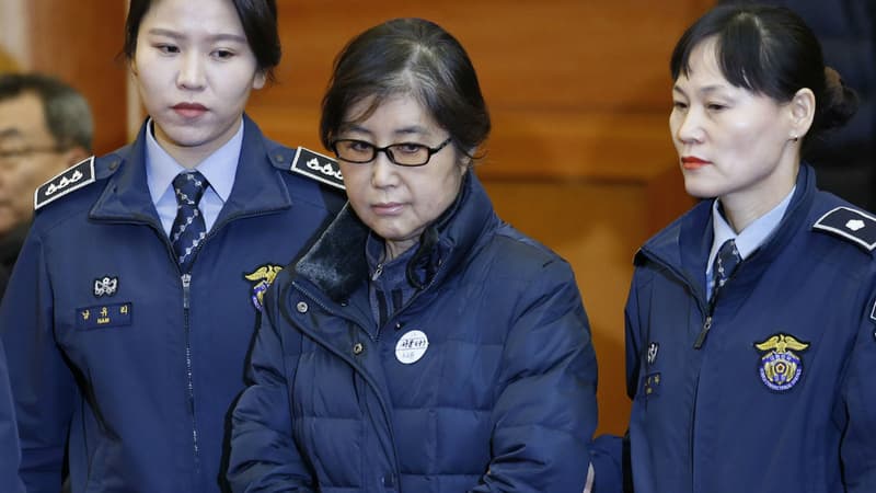 Choi Soon-Sil, le 16 janvier 2017 à la cour constitutionnelle de Séoul, en Corée du Sud.