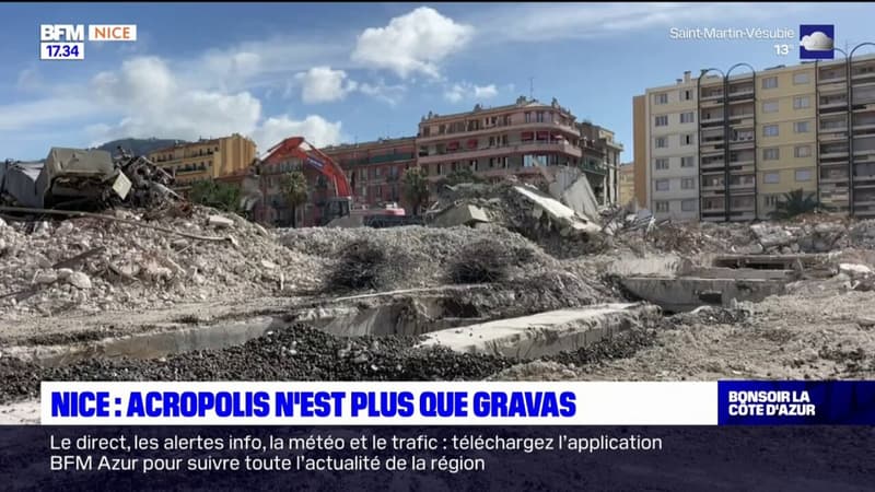 Nice: la démolition du palais Acropolis s'achève