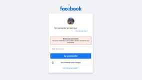 Le message d'erreur qui s'affiche sur Facebook, touché pas des problèmes de connexion
