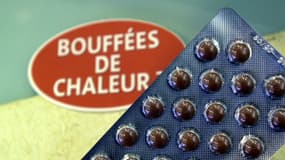 Photo prise le 05 décembre 2003 à Caen d'une plaquette d'un médicament contre la ménopause. Le THS, introduit en France en 1960, jusqu'alors paré de toutes les vertus est aujourd'hui remis en cause par certaines autorités sanitaires et par l'Académie de médecine.