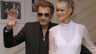Johnny Hallyday et sa compagne Laeticia