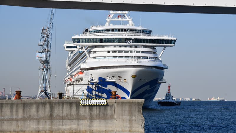 Le Diamond Princess dans le port de Yokohama. 