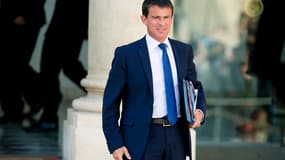 Manuel Valls le 3 septembre à la sortie de l'Elysée.