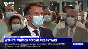 À Tahiti, Emmanuel Macron répond aux antivax et dénonce "l'égoïsme"
