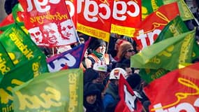 Cinq syndicats appellent à une large mobilisation en France le 1er mai pour l'emploi, les conditions de travail, le pouvoir d'achat et les retraites. /Photo d'archives/REUTERS/Charles Platiau
