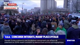 Réforme des retraites : une manifestation spontanée organisée sur la place d'Italie, à Paris