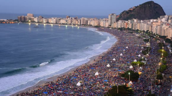 La plage de Copacabana à Rio de Janeiro La plage de Copacabana à Rio de Janeiro