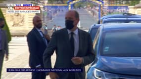 Hommage à Jean-Paul Belmondo: l'arrivée du Premier ministre, Jean Castex, à l'hôtel des Invalides