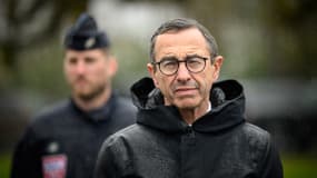 Le ministre de l'Intérieur Bruno Retailleau à Saint-Herblain en Loire-Atlantique le 28 mars 2025