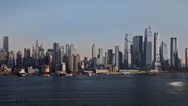 La ligne d'horizon de Manhattan depuis Weehawken, dans le New Jersey, de l'autre côté de la rivière Hudson, le 9 novembre 2024.
